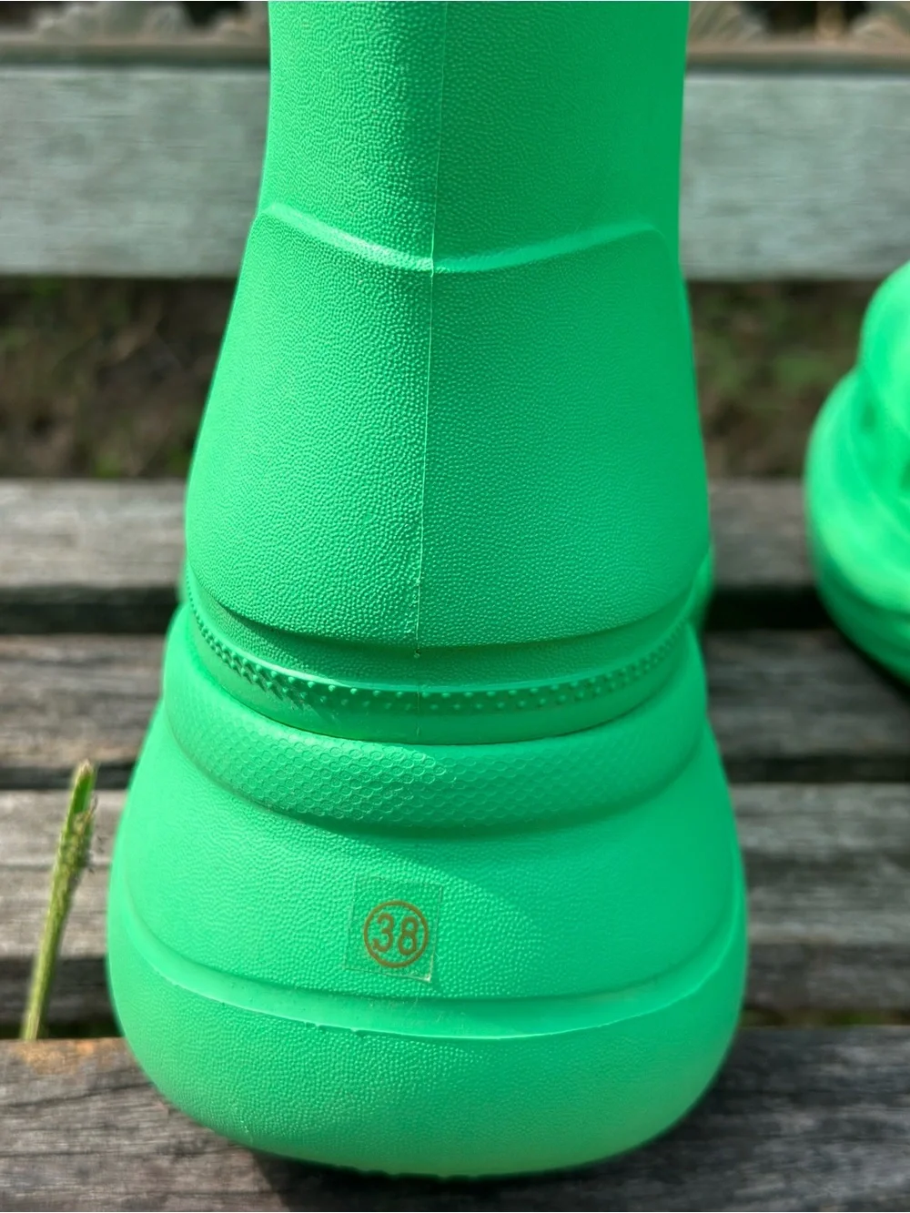 Balenciaga Kids Neon Green Platform Rain Boots